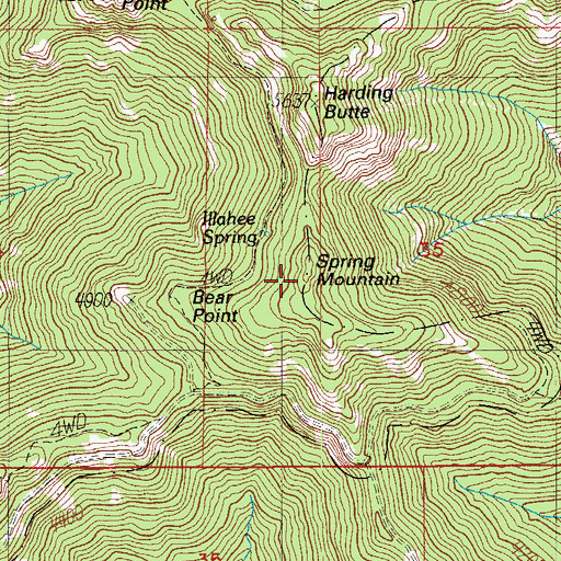 Topographic Map of Spring Mountain, OR