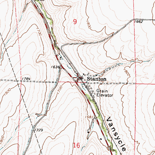 Topographic Map of Stanton (historical), OR