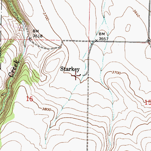 Topographic Map of Starkey, OR