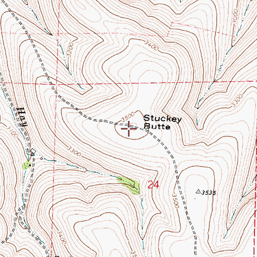 Topographic Map of Stuckey Butte, OR