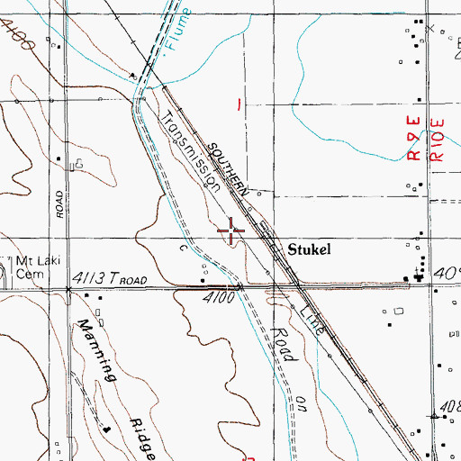 Topographic Map of Stukel, OR