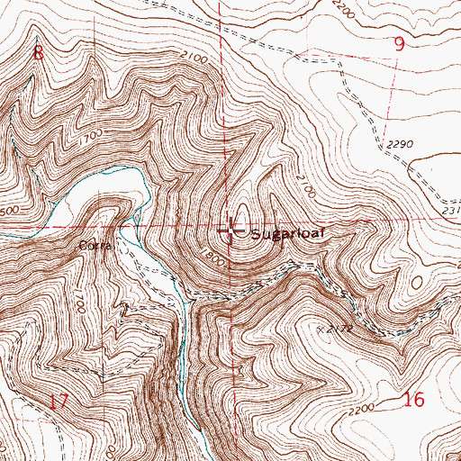 Topographic Map of Sugarloaf, OR