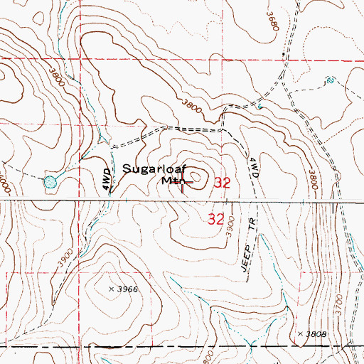 Topographic Map of Sugarloaf Mountain, OR