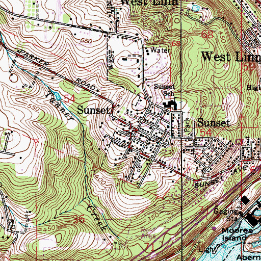 Topographic Map of Sunset, OR