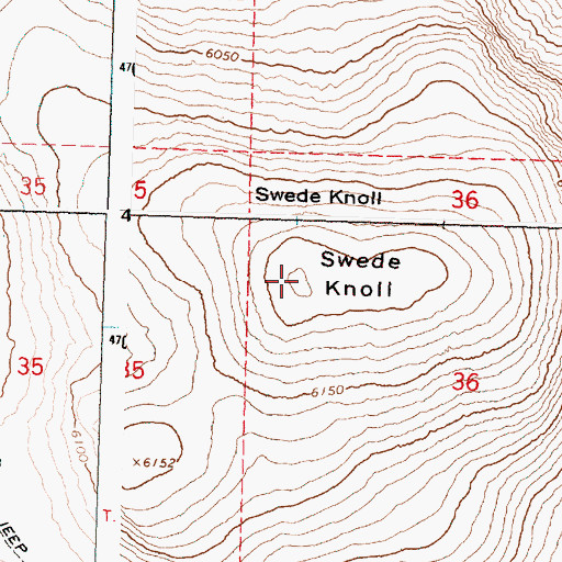 Topographic Map of Swede Knoll, OR