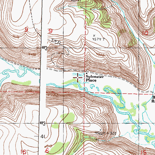 Topographic Map of Sylvester Place, OR