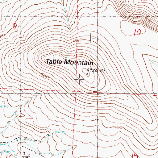 Topographic Map of Table Mountain, OR