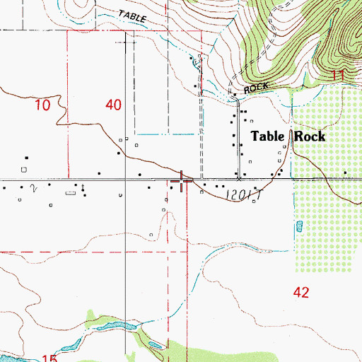 Topographic Map of Table Rock, OR