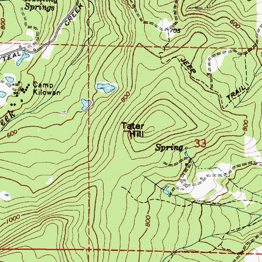 Topographic Map of Tater Hill, OR