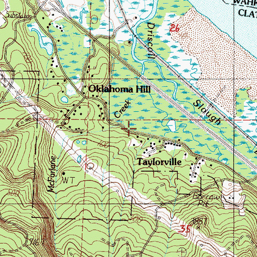 Topographic Map of Taylorville, OR