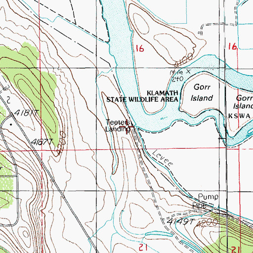 Topographic Map of Teeters Landing, OR