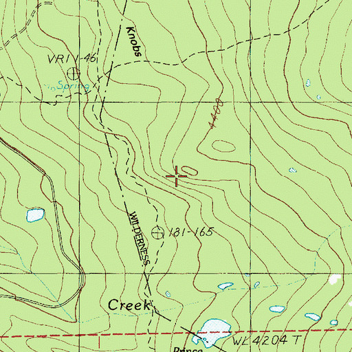 Topographic Map of The Knobs, OR