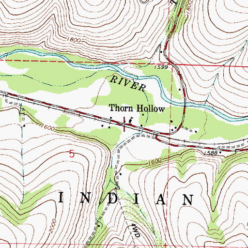 Topographic Map of Thorn Hollow (historical), OR