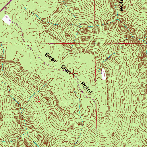 Topographic Map of Bear Den Point, AL