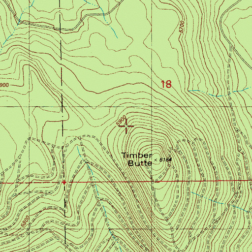 Topographic Map of Timber Butte, OR