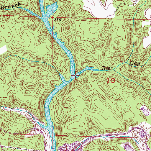 Topographic Map of Bear Gap Branch, AL