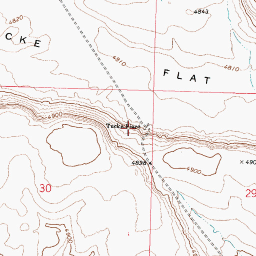 Topographic Map of Tucke Place, OR
