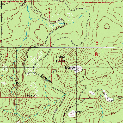 Topographic Map of Tuttle Point, OR