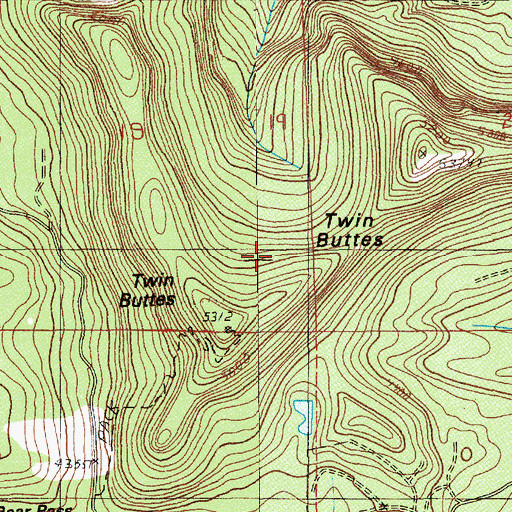 Topographic Map of Twin Buttes, OR