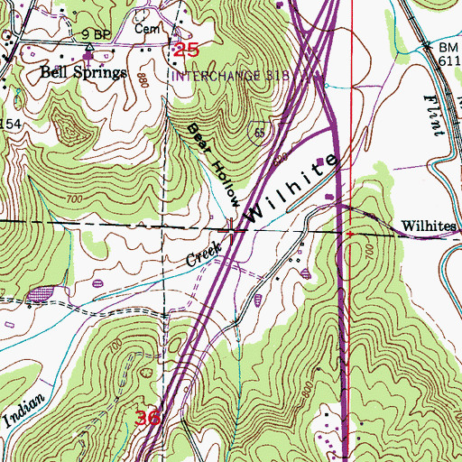 Topographic Map of Bear Hollow, AL