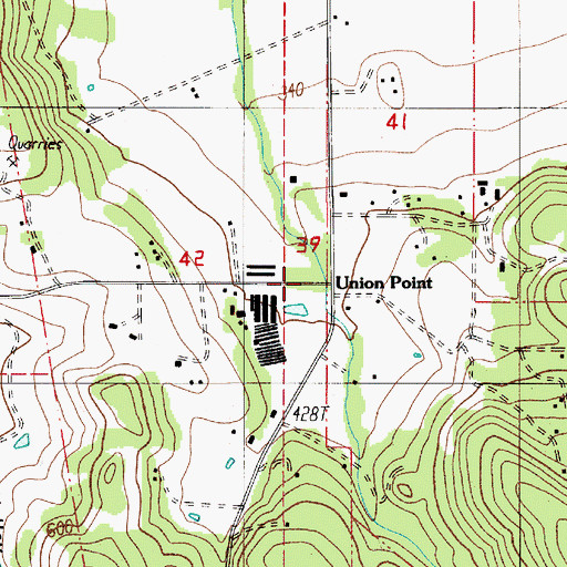 Topographic Map of Union Point (historical), OR