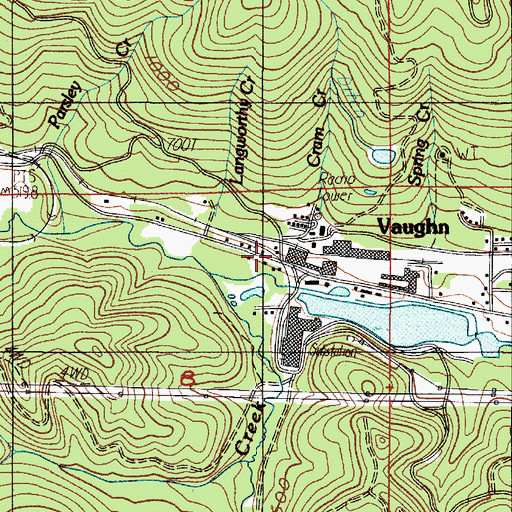 Topographic Map of Vaughn, OR