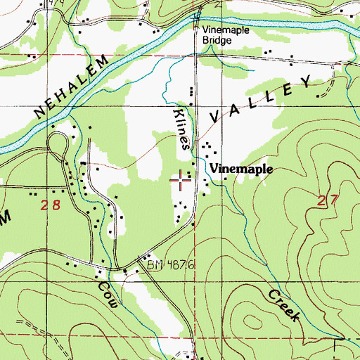 Topographic Map of Vinemaple, OR