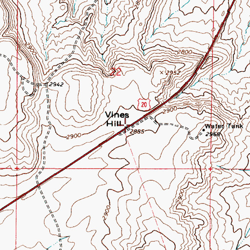 Topographic Map of Vines Hill, OR