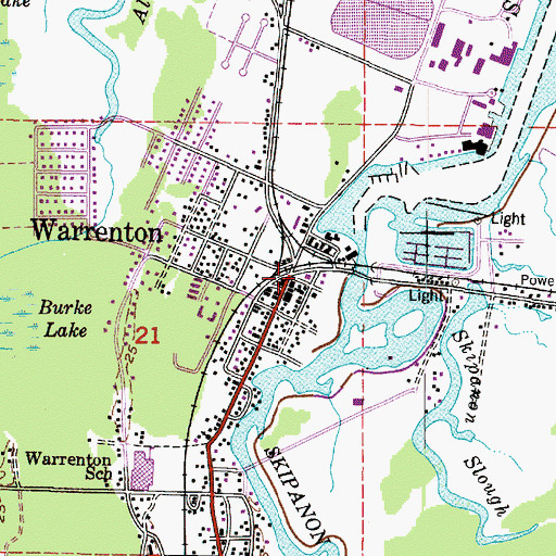 Topographic Map of Warrenton, OR