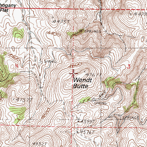 Topographic Map of Wendt Butte, OR