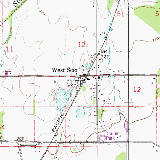 Topographic Map of West Scio, OR