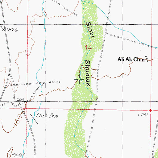 Topographic Map of Siovi Shuatak Wash, AZ