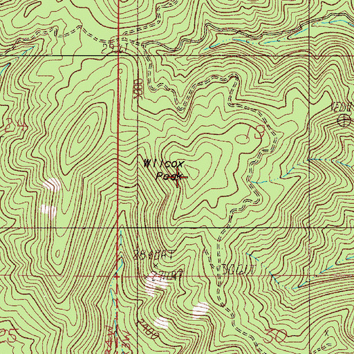 Topographic Map of Wilcox Peak, OR