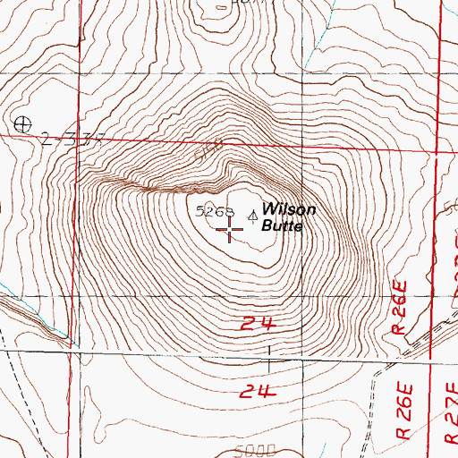 Topographic Map of Wilson Butte, OR