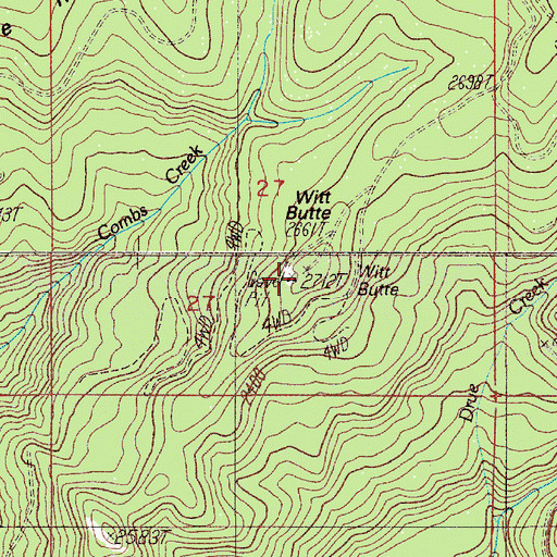 Topographic Map of Witt Butte, OR