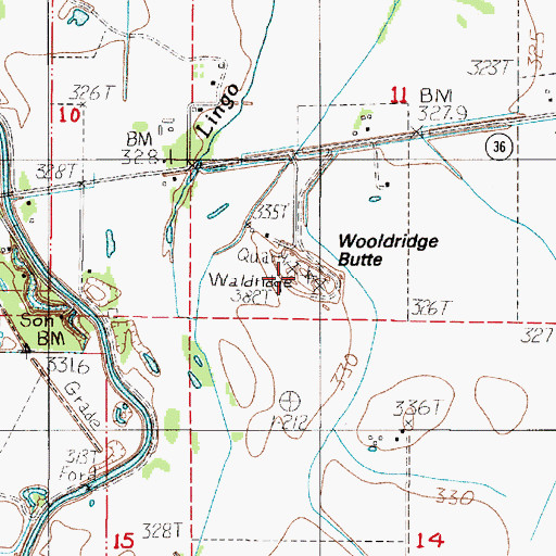 Topographic Map of Wooldridge Butte, OR