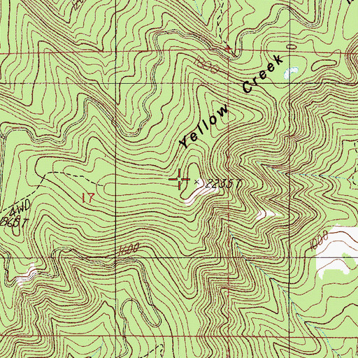 Topographic Map of Yellow Creek Mountain, OR