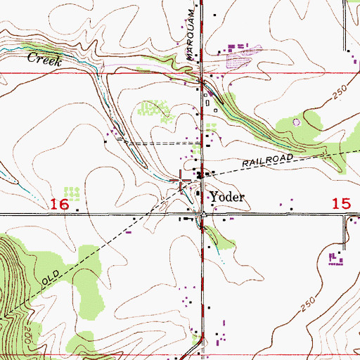 Topographic Map of Yoder, OR