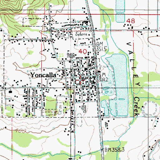 Topographic Map of Yoncalla, OR