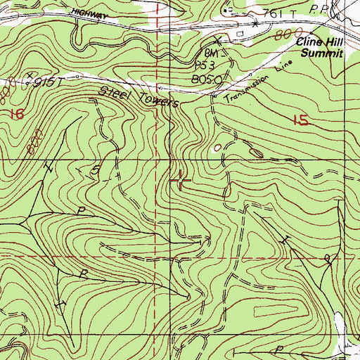 Topographic Map of Cline Hill, OR