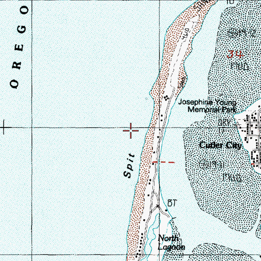 Topographic Map of Salishan Beach, OR
