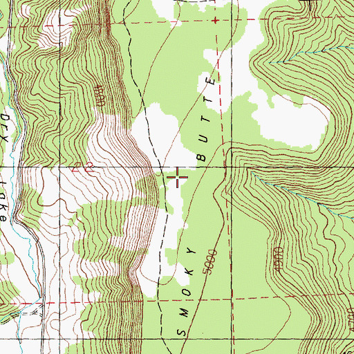 Topographic Map of Smoky Butte, OR