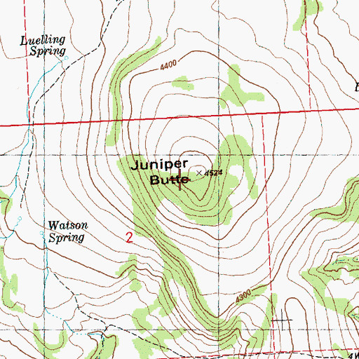 Topographic Map of Juniper Butte, OR