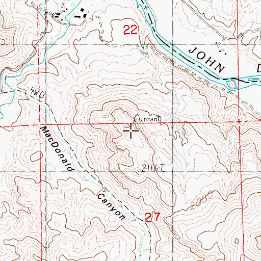 Topographic Map of Currant Peak, OR