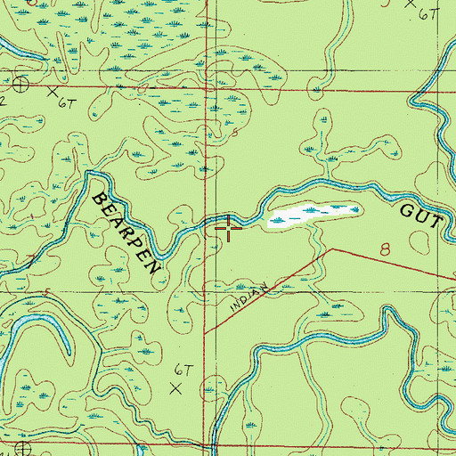 Topographic Map of Bearpen Gut, AL