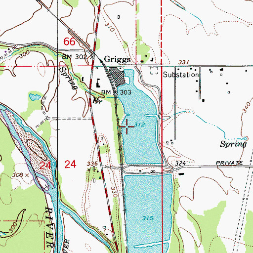 Topographic Map of Western Log Pond, OR
