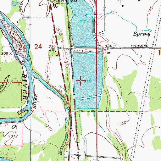 Topographic Map of Snow Peak Log Pond, OR