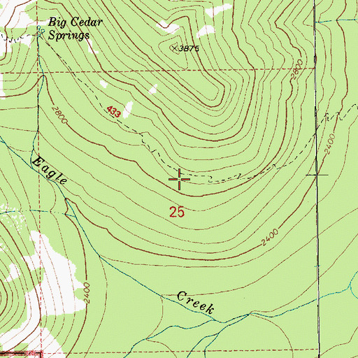 Topographic Map of Eagle Tanner Trail, OR