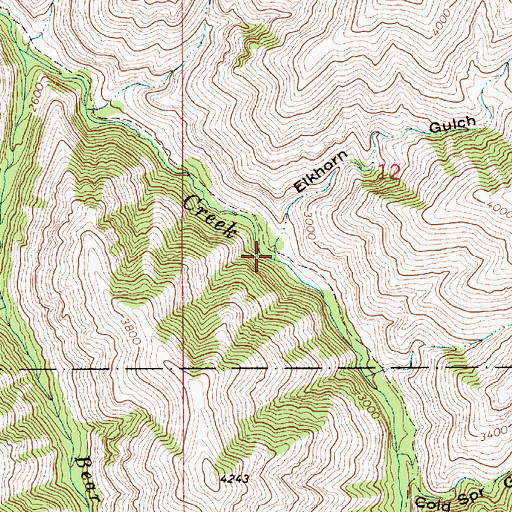 Topographic Map of Elkhorn Gulch, OR