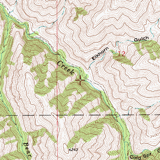 Topographic Map of Elkhorn Gulch, OR